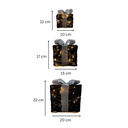3er Set LED Geschenkboxen warmweiß Timer Batterie schwarz silber – Galeriebild 6, Artikelnummer 18292