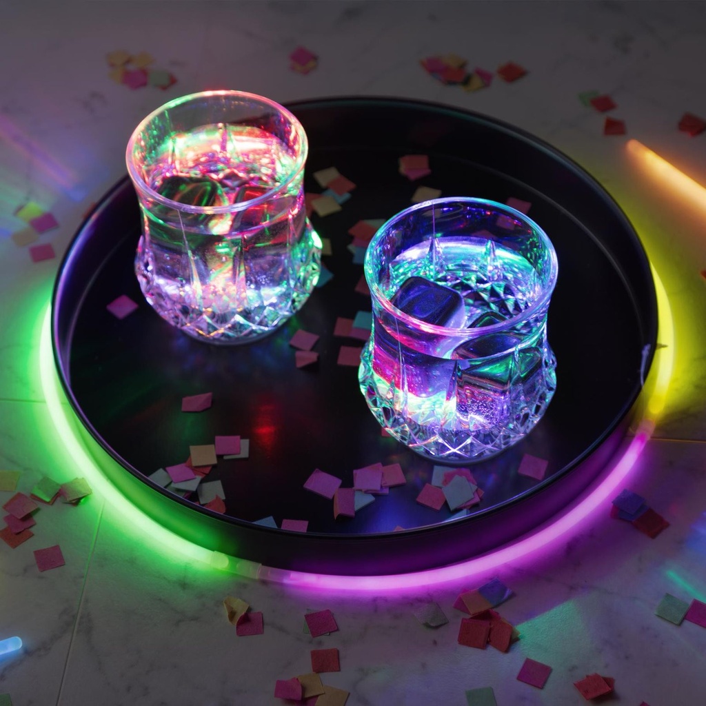 2er Set bunte LED Trinkgläser mit Farbwechsellicht 210ml Kunststoff – Galeriebild 5, Artikelnummer 18310