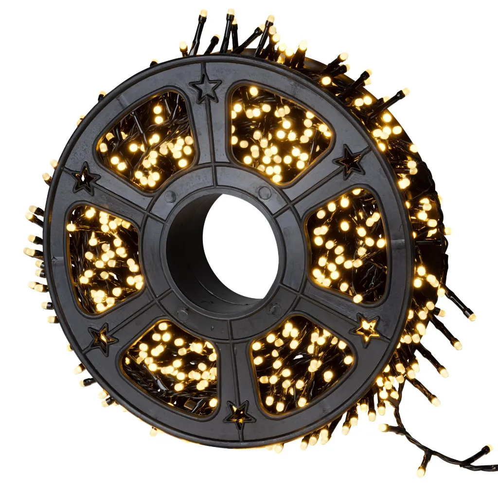 1000 LED Lichter auf Kunststoffrad für den Aussengebrauch, warmweiß – Galeriebild 1, Artikelnummer 18520