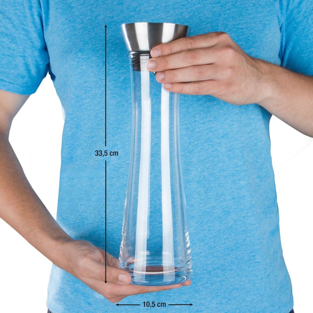 Wasserkaraffe Karaffe Wasserflasche Saftkrug Glaskaraffe Glaskanne 1L – Galeriebild 6, Artikelnummer 8833