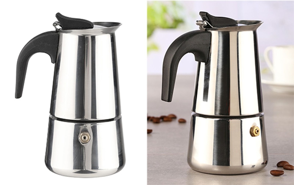 EDELSTAHL Espressokocher Espresso Maker 2 Tassen Espressokanne Kaffee – Galeriebild 2, Artikelnummer 1379