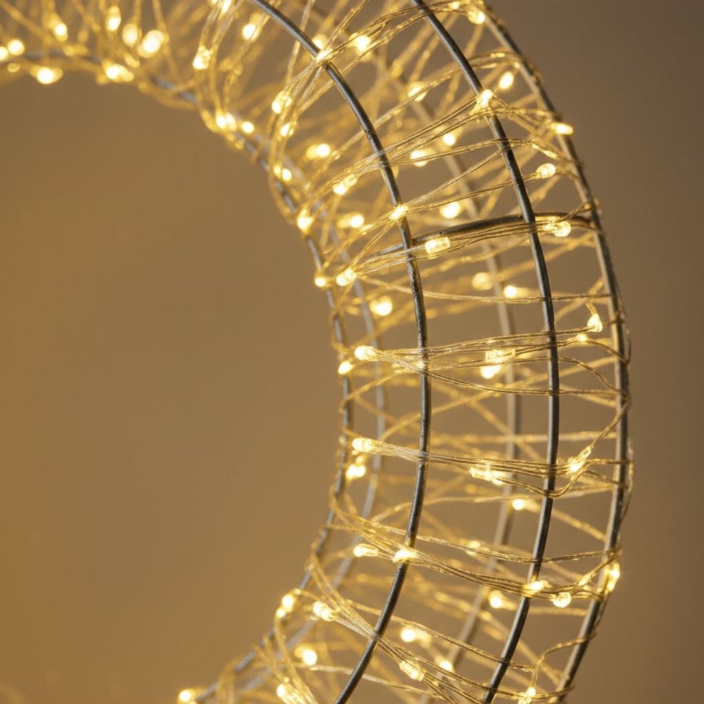 Lichterkranz 38cm mit 900 warmweißen LED und Timer für Innen und Außen – Galeriebild 9, Artikelnummer 18333