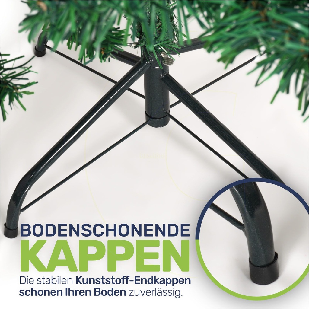 Künstlicher Weihnachtsbaum 150 cm Grün 440 Zweigen mit Metallständer – Galeriebild 8, Artikelnummer 2549