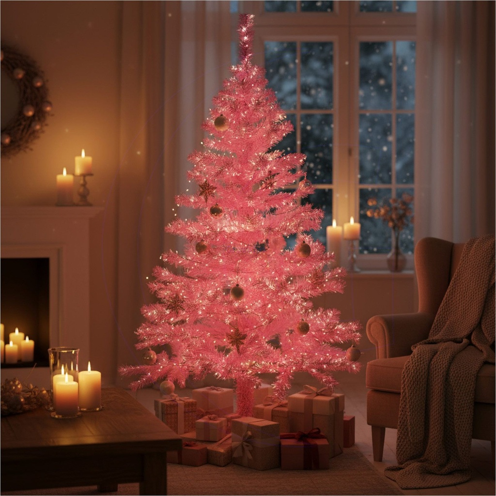 Pinker Weihnachtsbaum 150 cm künstlich mit Metallständer 440 Zweigen – Galeriebild 6, Artikelnummer 3007