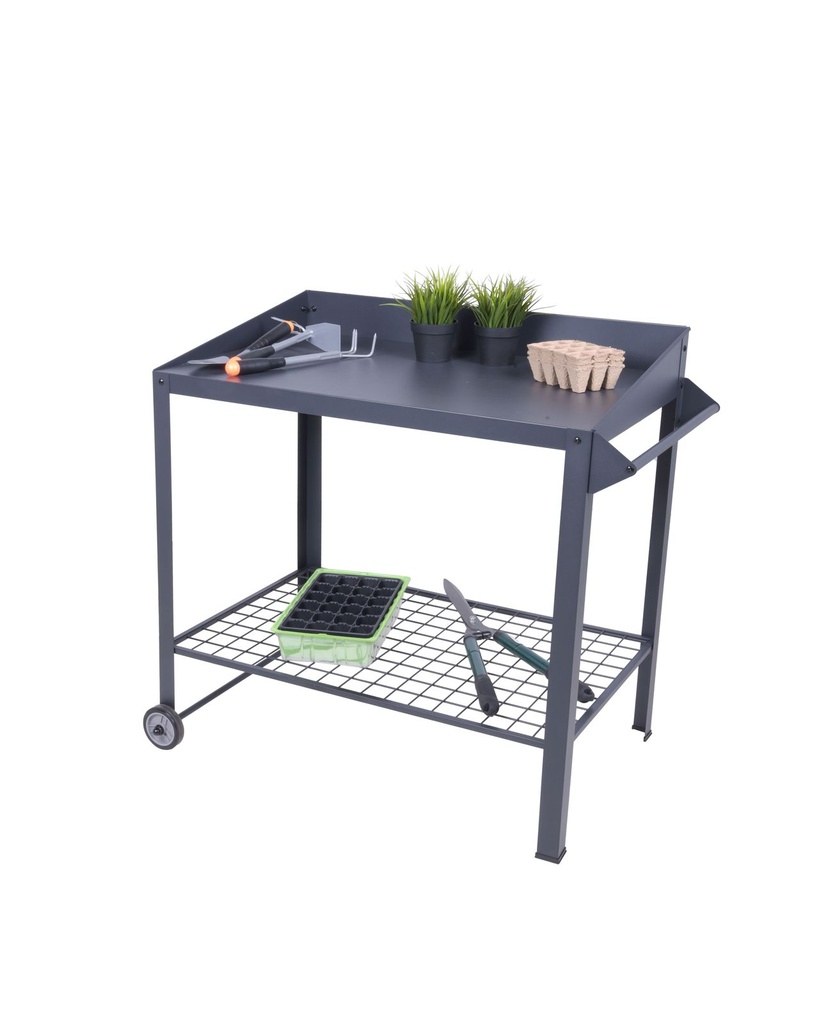 Mobiler Pflanztisch DIANA aus Stahl, rollbar und robust für den Garten – Galeriebild 2, Artikelnummer 17436