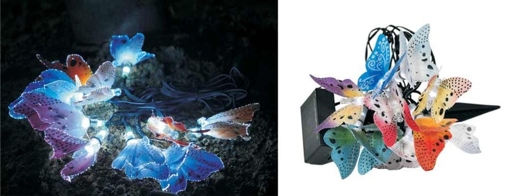 LED Solar Lichterkette Garten Beleuchtung Schmetterling – Galeriebild 1, Artikelnummer 12593