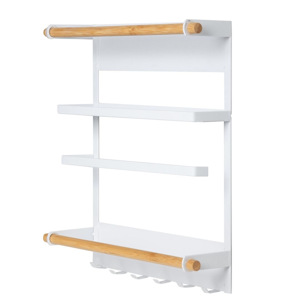 Magnetisches Küchenregal Metall weiß 30x8x34 cm Wandhalterung – Galeriebild 3, Artikelnummer 18139
