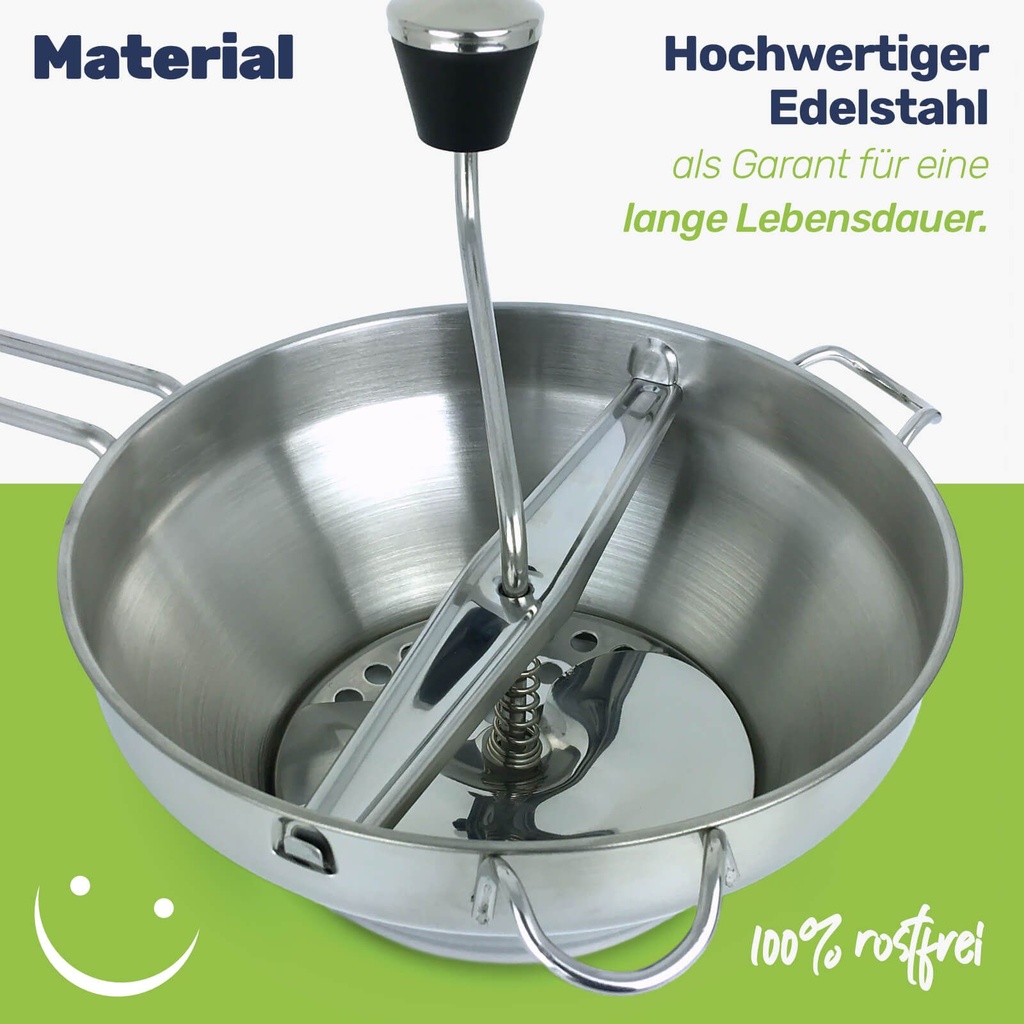 EDELSTAHL Passiermühle Passiersieb Zerkleinerer – Galeriebild 5, Artikelnummer 2573