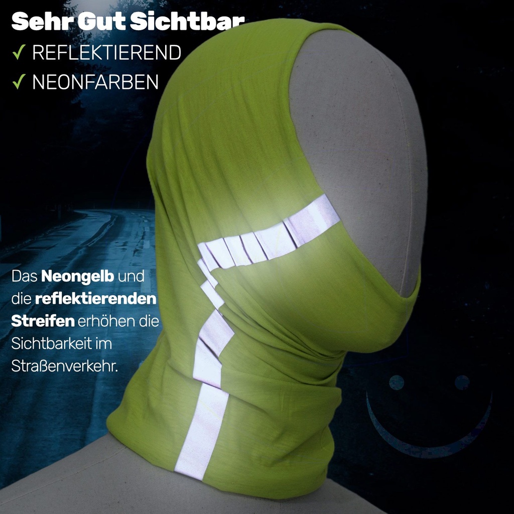 Multifunktionstuch "Safety" mit Reflektorstreifen – Galeriebild 4, Artikelnummer 17530