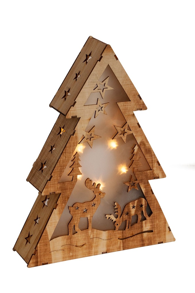 Hölzerner Weihnachtsbaum LED Weihnachtsdeko Weihnachtsbeleuchtung – Galeriebild 2, Artikelnummer 13019