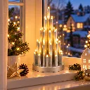 Stimmungsleuchter mit 33 LED rund, silber mit Timer – Galeriebild 2, Artikelnummer 18513
