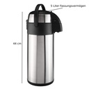 Edelstahl Airport Pumpkanne, 5 Liter- doppelwandig, auslaufsicher – Galeriebild 1, Artikelnummer 10106