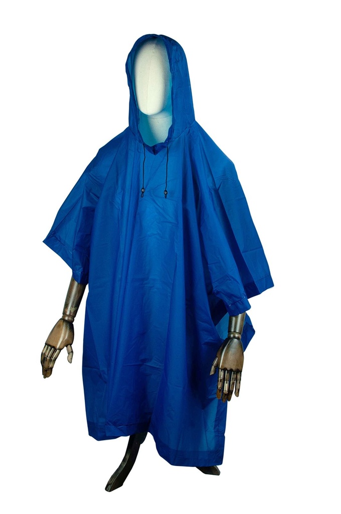 Regenponcho Unisex mit Kapuze blau Regencape Regenjacke Universalgröße – Galeriebild 3, Artikelnummer 1043
