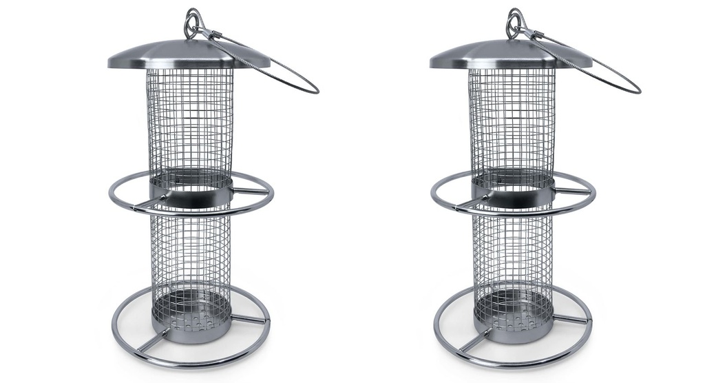 Edelstahl Vogelfutterstation Futterspender 2er Set – Galeriebild 3, Artikelnummer 15519