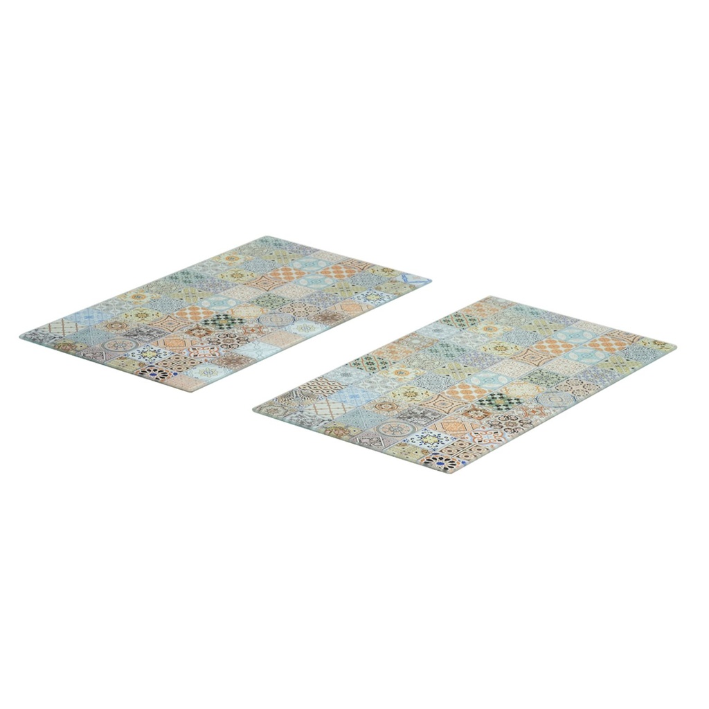 Zeller 2-tlg. Herdabdeckplatten Glasschneideplatte in Mosaik Optik – Galeriebild 1, Artikelnummer 17199