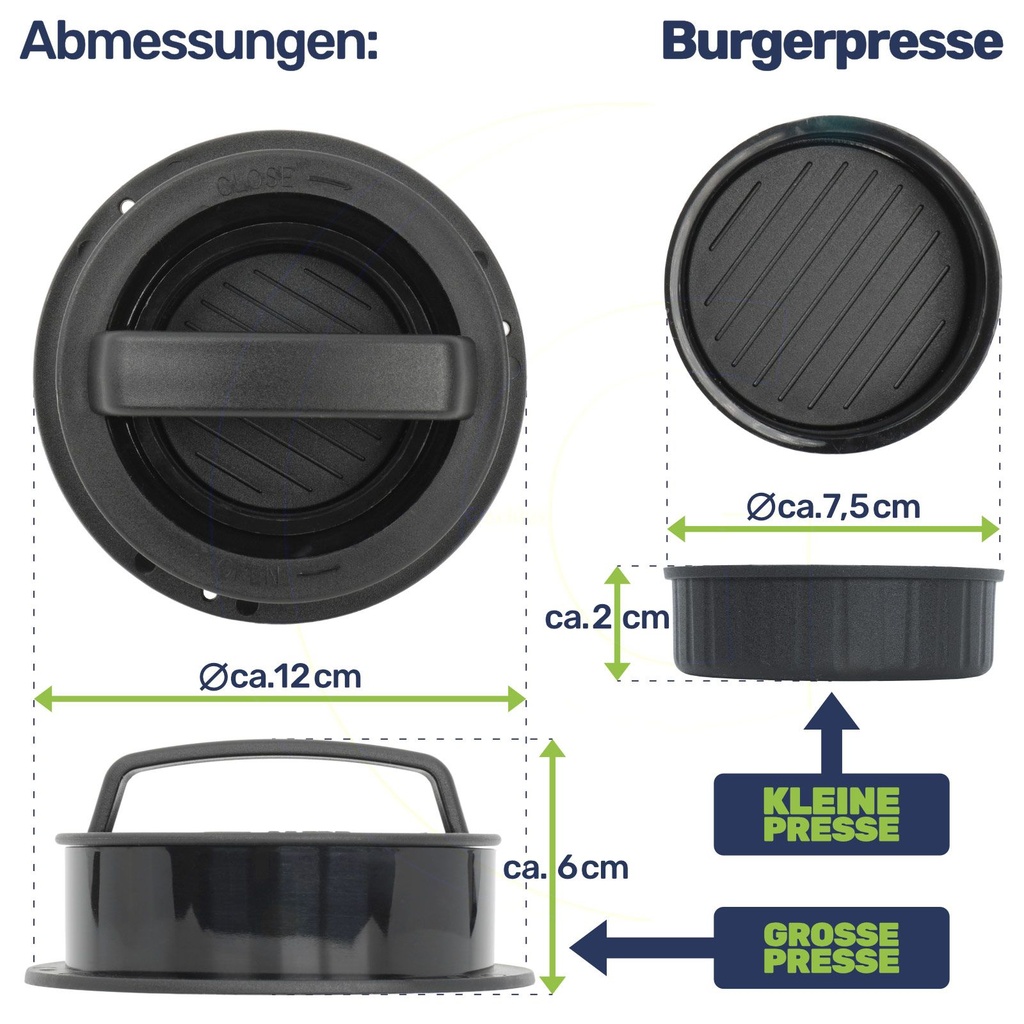 Smash-Burger Maker Set 4-teilig mit Haube, Pressen und BBQ-Wender – Galeriebild 8, Artikelnummer 17930