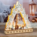 10 LED Weihnachtsstadt Winterdorf Holz