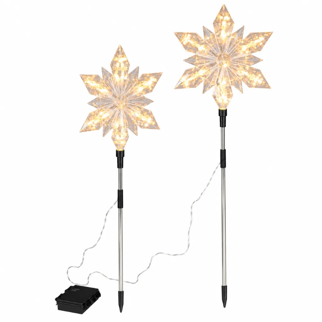 2er Set LED Gartenstecker Stern ca. 23,5 x 66 cm – Galeriebild 1, Artikelnummer 18515