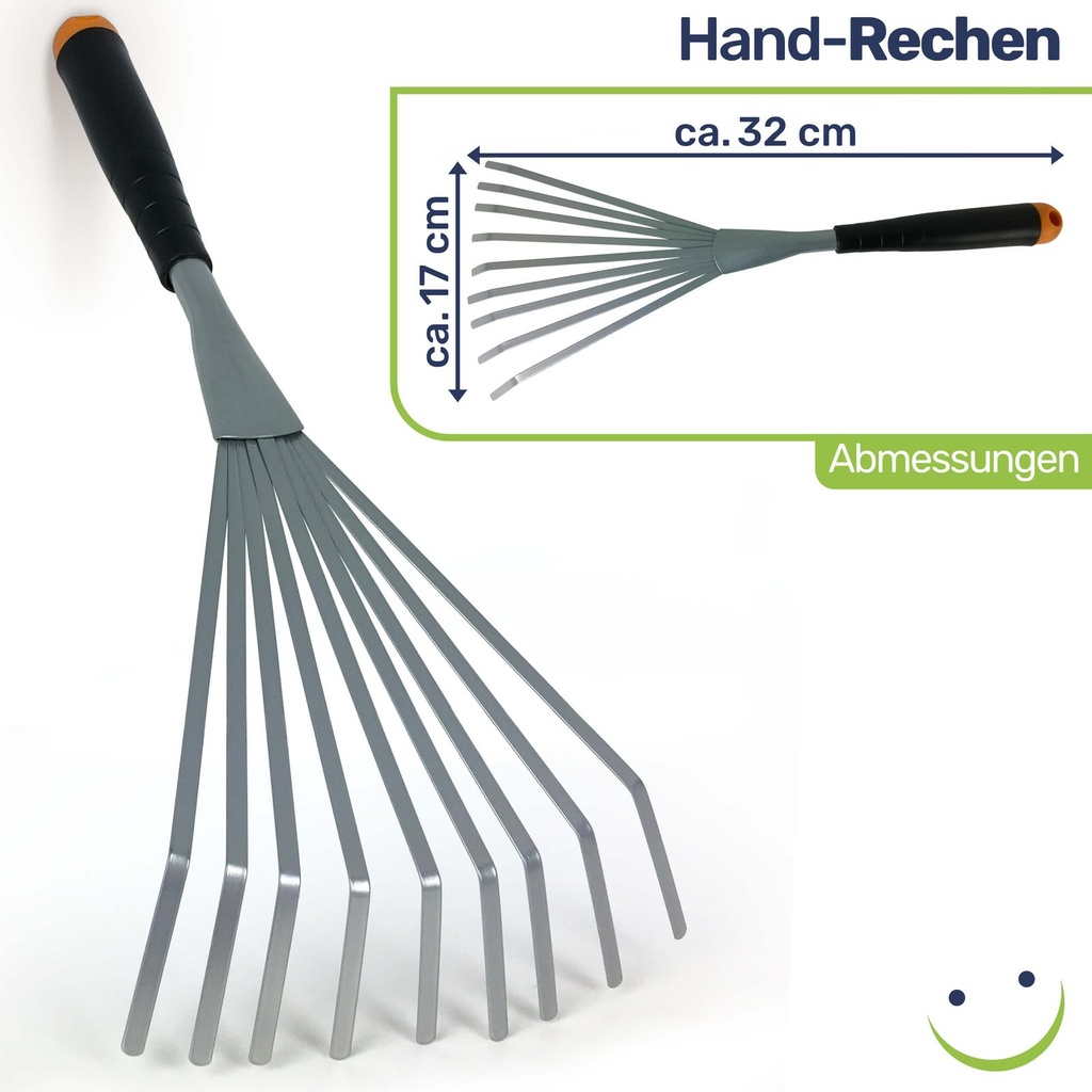 5-tlg. Gartenwerkzeug Set Harke Hacke Kralle Stahl – Galeriebild 3, Artikelnummer 17028