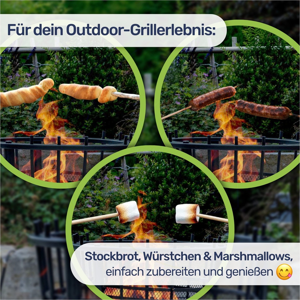 Feuerkorb mit Funkenschutz und Bodenplatte Ø40 cm für Garten Terrasse – Galeriebild 11, Artikelnummer 2790
