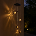 LED Solar Hänge-Windspiel Sternenstaub mit 6 Metallsternen warmweiß – Galeriebild 10, Artikelnummer 18320