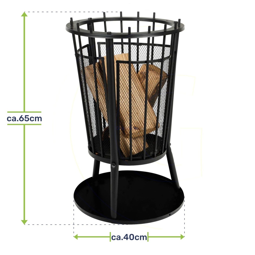 Feuerkorb mit Funkenschutz und Bodenplatte Ø40 cm für Garten Terrasse – Galeriebild 13, Artikelnummer 2790