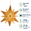 LED Weihnachtsstern Holz 6 warmweiße LEDs Batteriebetrieb Ø29 cm – Galeriebild 3, Artikelnummer 3100