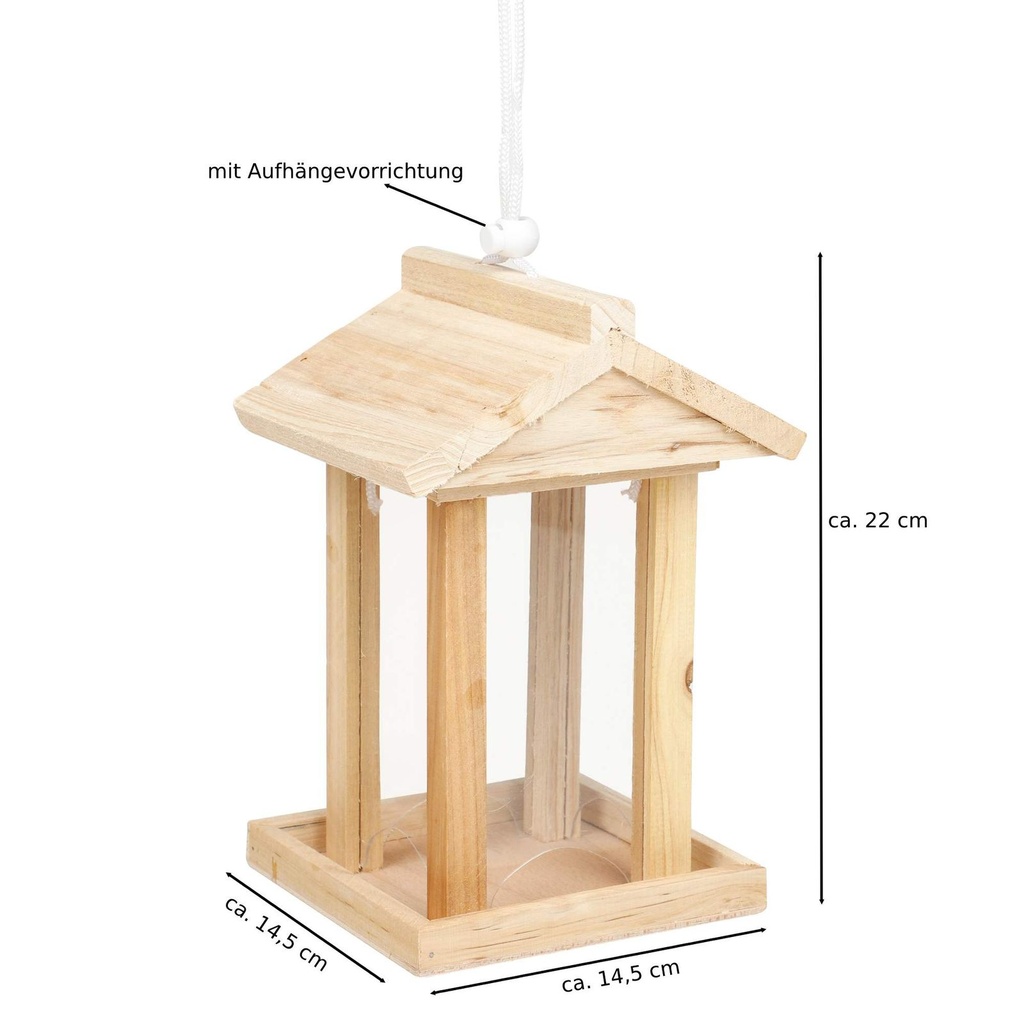 Vogelfutterhaus Holz Futterspender – Galeriebild 2, Artikelnummer 8818