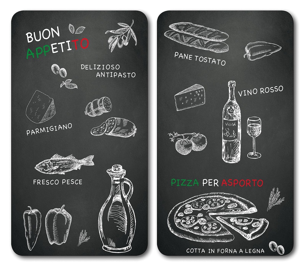 Multi-Glasschneideplatte 2er Pack, Glas: Ristorante