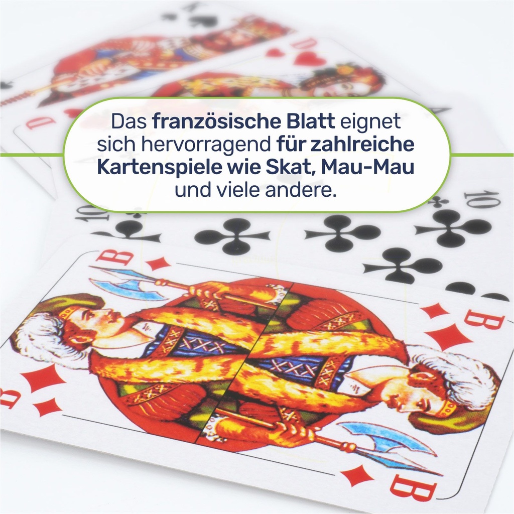 10er Set Skatkarten französisches Blatt 32 Spielkarten Kartenset – Galeriebild 5, Artikelnummer 2494