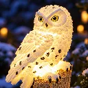 LED Solar Schneeeule Gartenstecker 45 cm mit weißer LED Gartendeko – Galeriebild 1, Artikelnummer 18533