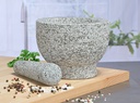 Mörser mit Stößel Reibe Zerkleinerer Gewürz Mühle aus Granit – Galeriebild 6, Artikelnummer 8725