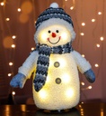 LED Schneemann mit 3er Set Geschenkboxen warmweiß Timer schwarz silber – Galeriebild 2, Artikelnummer 18299