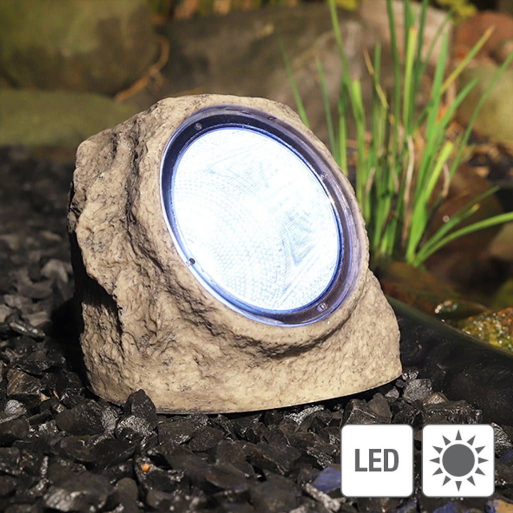 Solar-Stein Gartenbeleuchtung m. 3 LED – Galeriebild 1, Artikelnummer 7702
