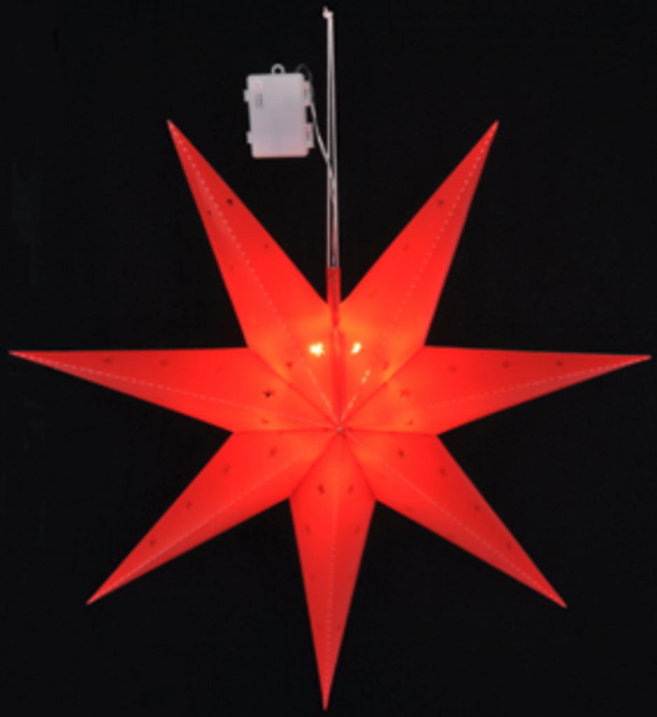 LED Weihnachtsstern mit Auto-Timer Adventsstern Leuchtstern Dekostern Stern Fensterdekoration – Galeriebild 2