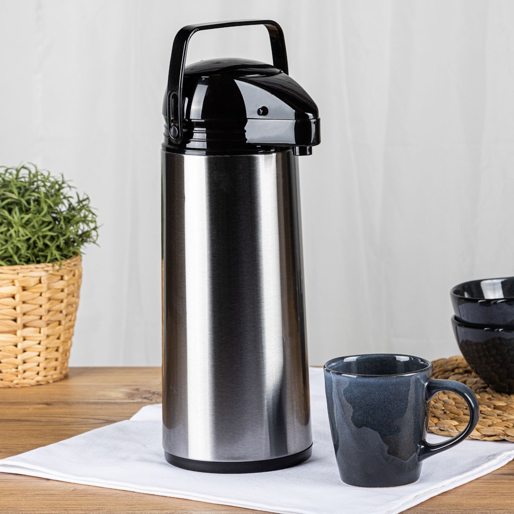 Edelstahl Airport Pumpkanne Thermoskanne Fassungsvermögen 1,9 Liter – Galeriebild 1, Artikelnummer 17215