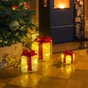 LED Geschenkboxen 3er Set warmweiß Timer Batteriebetrieb Sisal – Galeriebild 3, Artikelnummer 2316