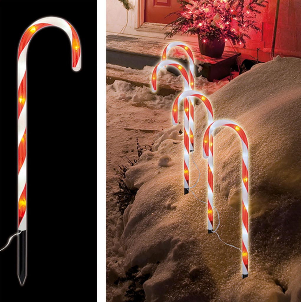 4er Set LED Zuckerstangen Gartenstecker Weihnachtsdeko – Galeriebild 3, Artikelnummer 8092
