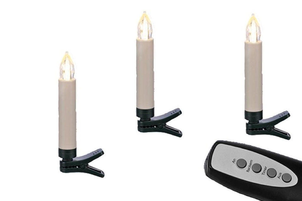 20 kabellose LED-Weihnachtskerzen Christbaumkerzen Tannenbaum Kerze – Galeriebild 2, Artikelnummer 8109