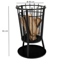Feuerkorb mit Funkenschutz und Bodenplatte Ø40 cm für Garten Terrasse – Galeriebild 1, Artikelnummer 2790