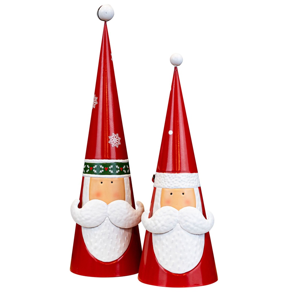 2er Set Weihnachtsmann-Dekofiguren aus Metall – Galeriebild 1, Artikelnummer 17551