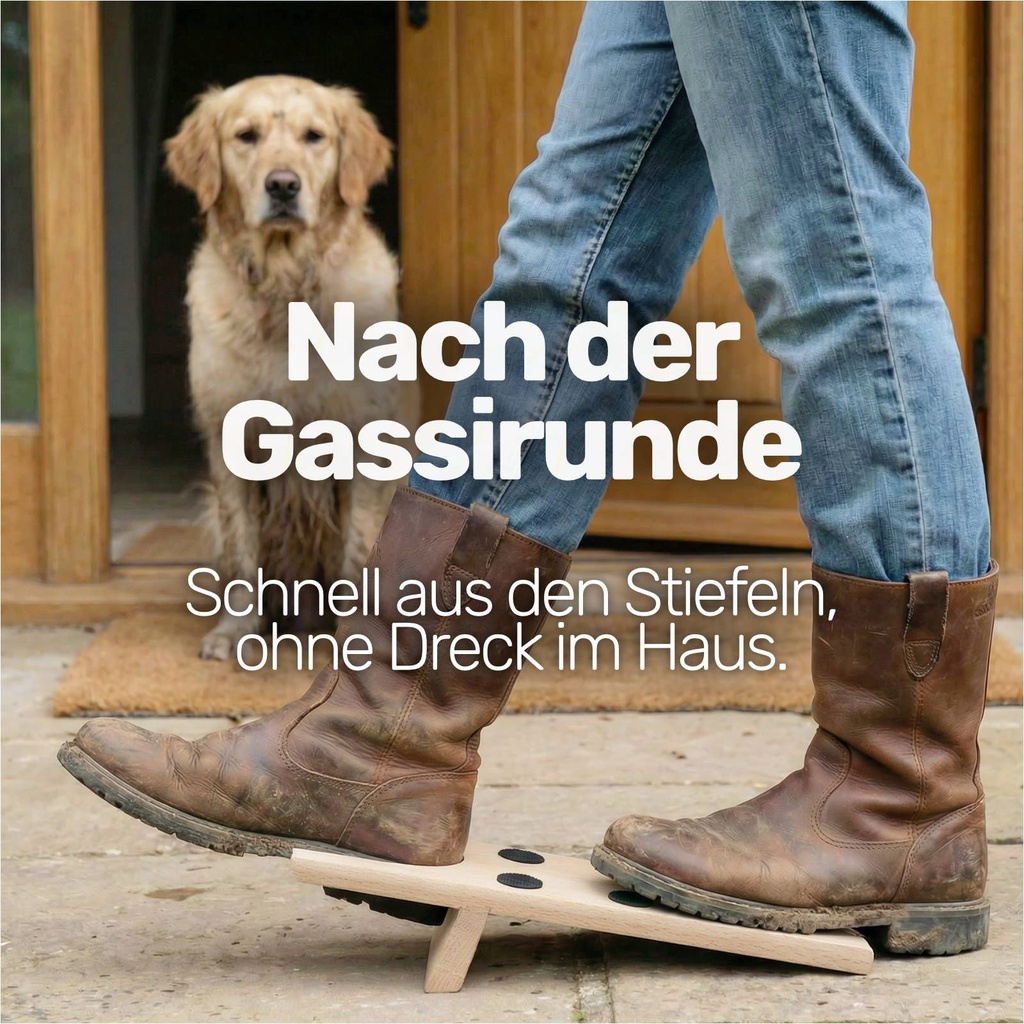 Stiefelknecht aus Buchenholz mit Gummitrittfläche und Ferseneinsatz – Galeriebild 6, Artikelnummer 1932