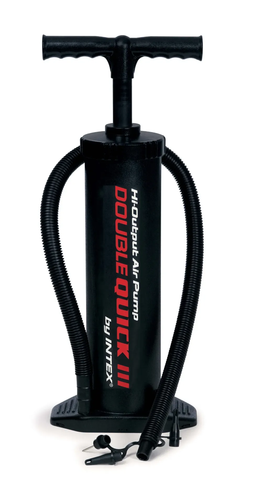 INTEX Kolben Doppelhub Pumpe, 2 x 2400 ccm / 48 cm / 4 verschiedene Düsenaufsätze, Artikelnummer 18473