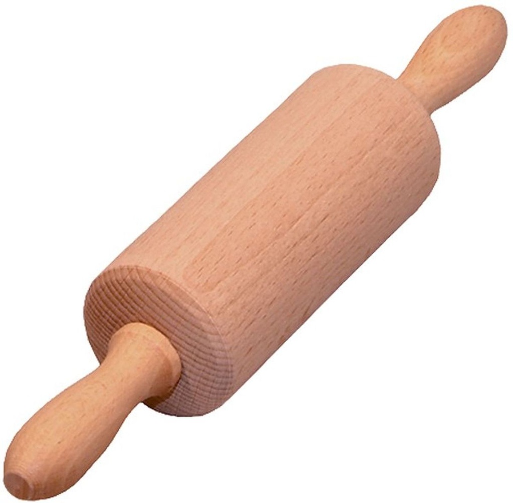 Kleine Teigrolle Holz 25,5 cm Buche Nudelholz mit Holzachse