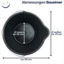 Baueimer 12 Liter mit Ausguss und Skala – Galeriebild 6, Artikelnummer 17057