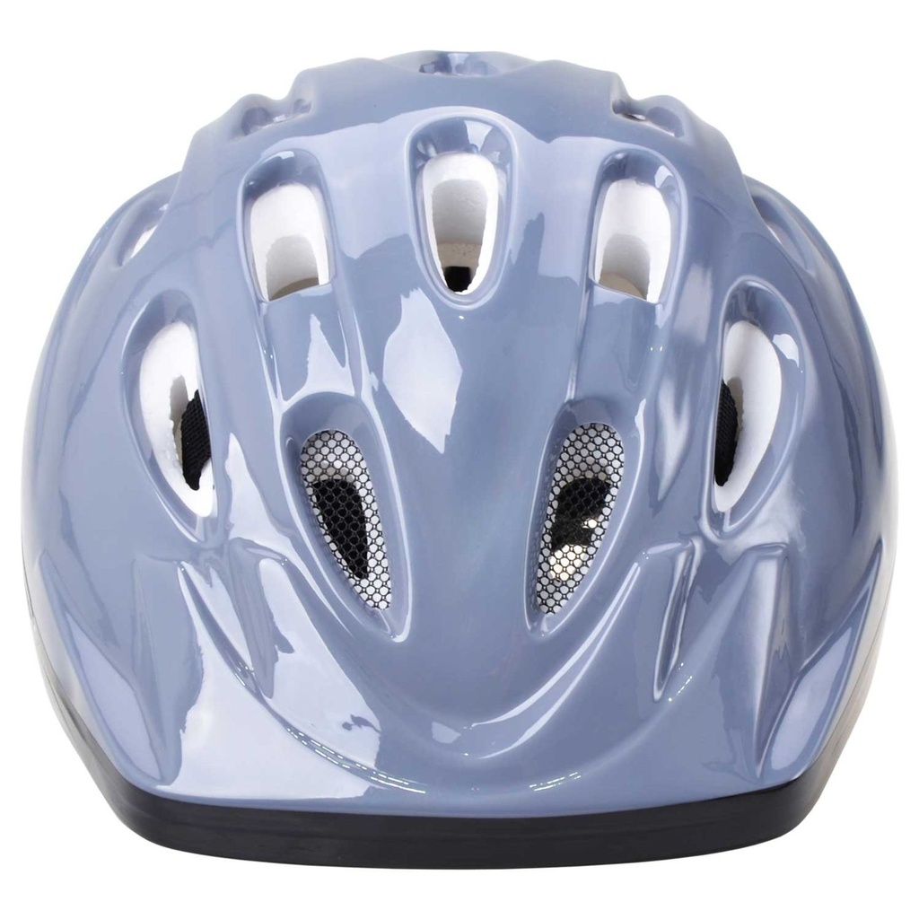 Kinder Fahrradhelm Grau glänzend Lüftungsschlitzen Kopfumfang 52–56 cm – Galeriebild 1, Artikelnummer 17884