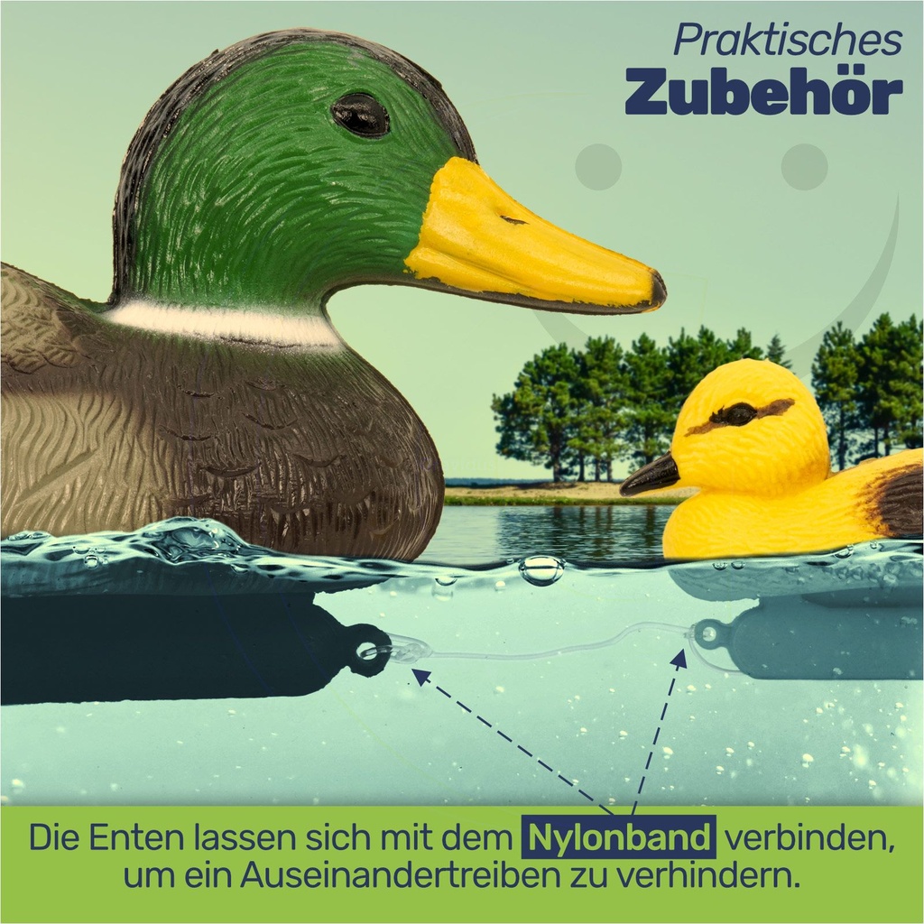 Schwimmenten-Set aus Kunststoff 5-teilig Realistische Teichdeko – Galeriebild 4, Artikelnummer 17887