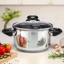 Fleischtopf 1,5 L Kochtopf Bratentopf Induktion Ø 16 cm aus Edelstahl – Galeriebild 1, Artikelnummer 3235