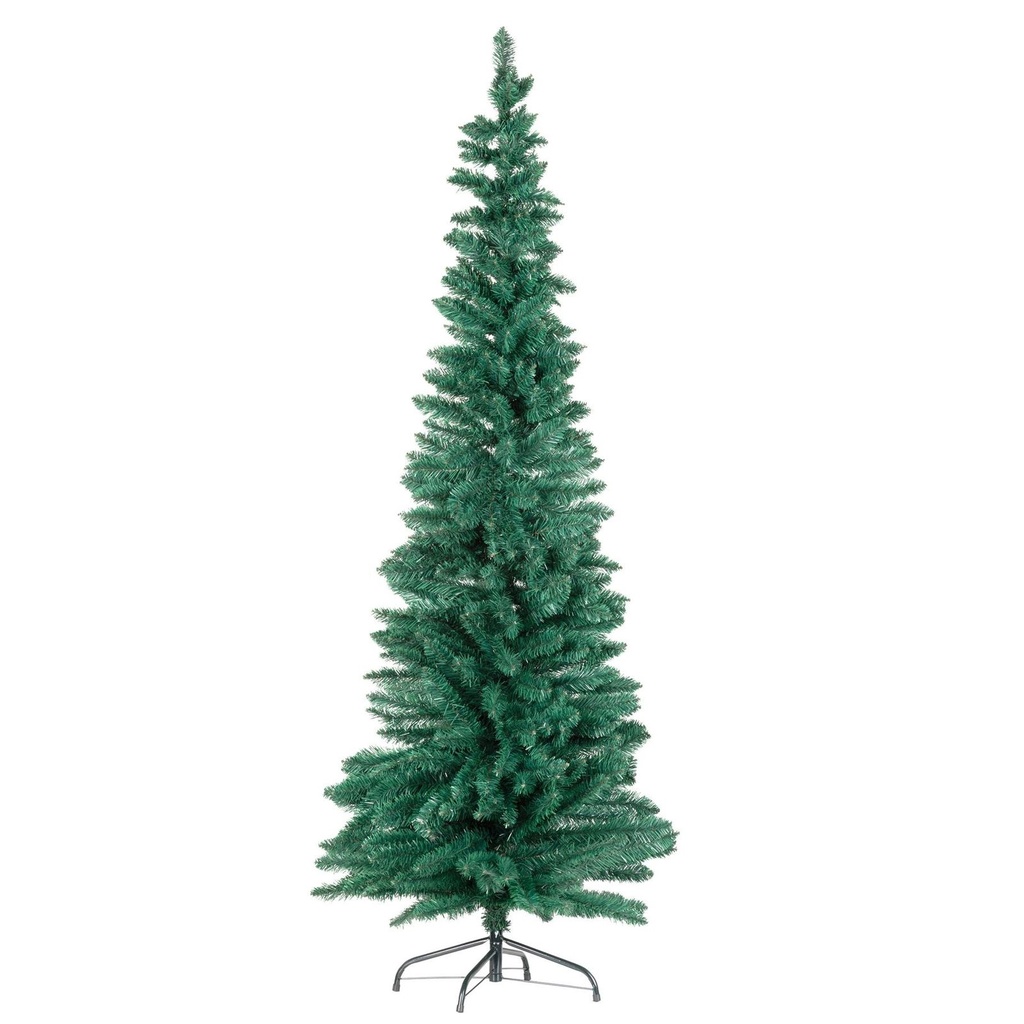Schmaler künstlicher Weihnachtsbaum 180 cm mit Metallständer grün – Galeriebild 2, Artikelnummer 18286