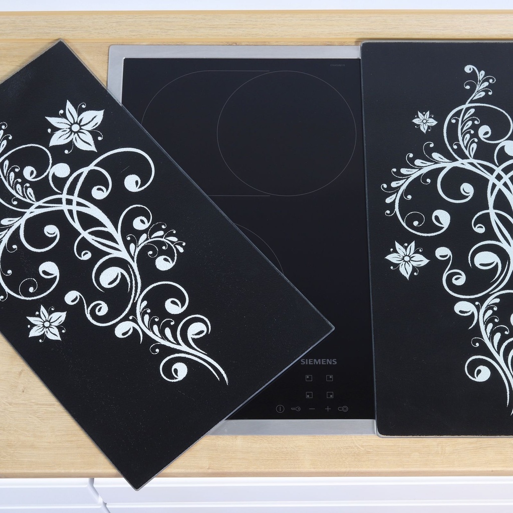 2x Herd Abdeckplatte Glas Schneidebrett schwarz – Galeriebild 2, Artikelnummer 1413
